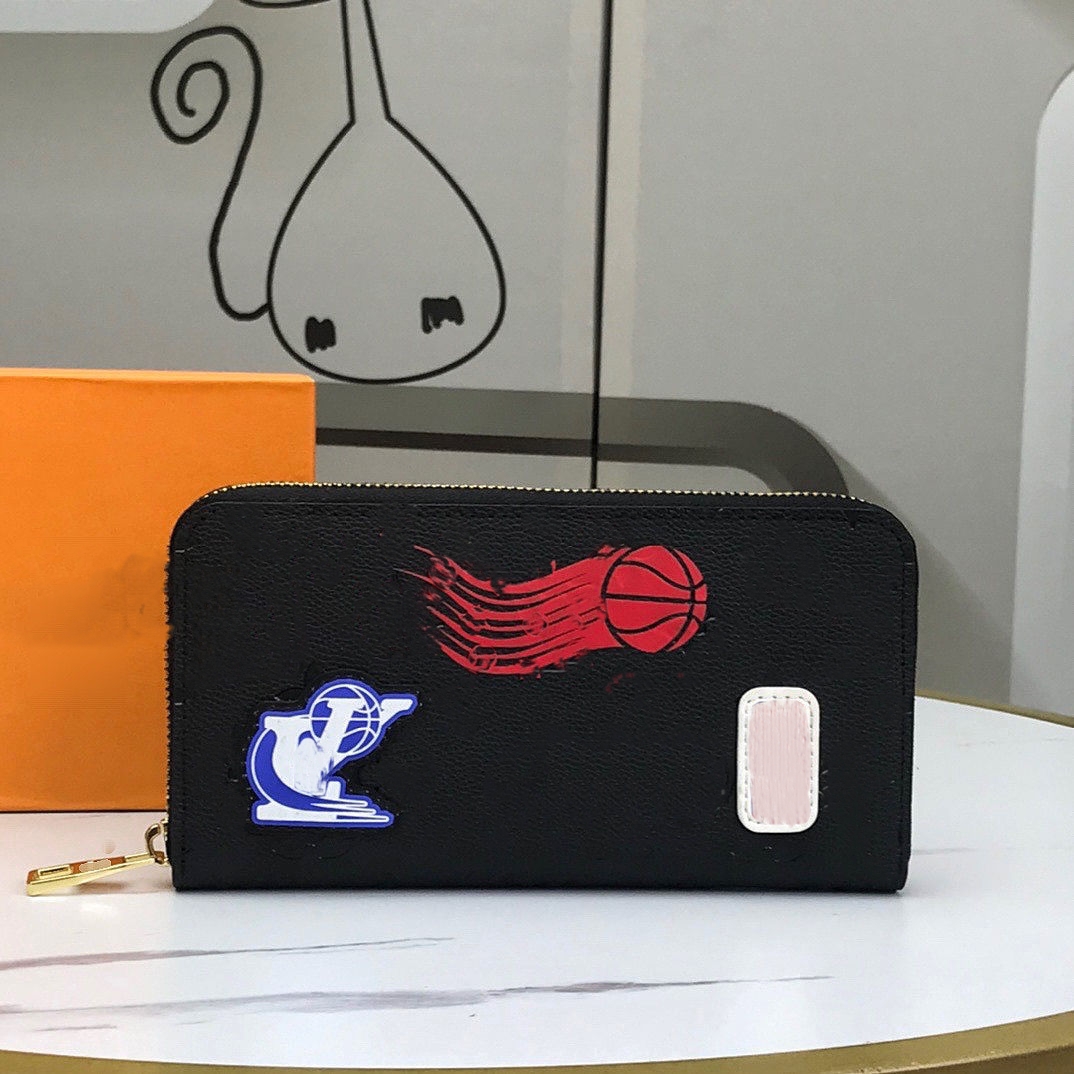 

Classic Badge Letter Ladies Wallet Luxury Designer Print Letters Women Coin Purses Famous Brand Multi-Card Slots Large Capacity Men Long Zipper Clutch Bags Purse