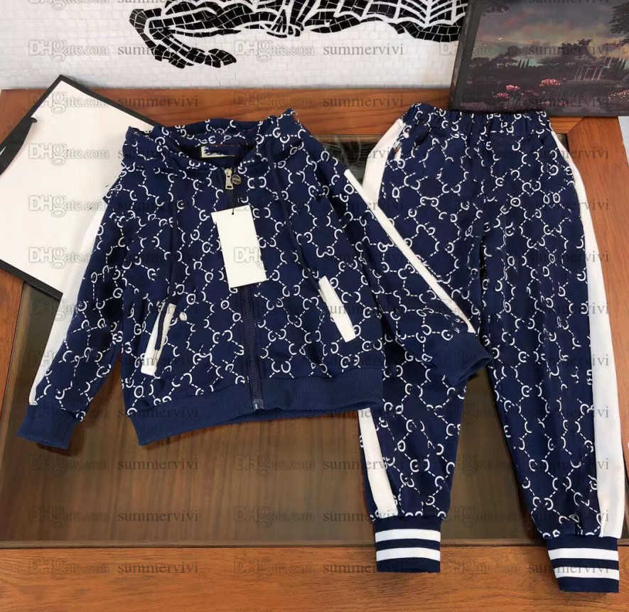 

Designer Kids Sport sets wholesale fall children letter printed zipper jacket outwear+casual pants 2pcs boys girls luxury outfits A7294, 72946 gx white