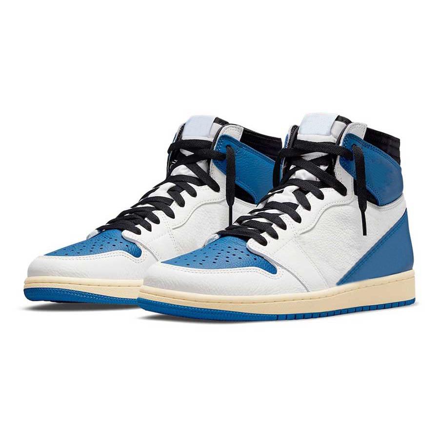 

With Box Hot Travis Sc0tt 1 x Frag Release Univisity White Shoes High And Low OG SP Military Blue Lychee Skin North Carolina SuedeMen Women Casual Designers Size 36--46, Color-1