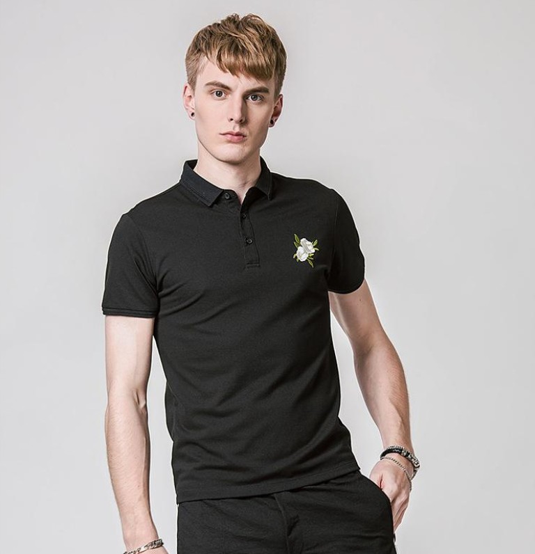 

2021 Casual Polos Shirt Design Rose Floral Printed Summer Mens Shirts Turn Down Collar Tops Men Plus Size M-4XL, White