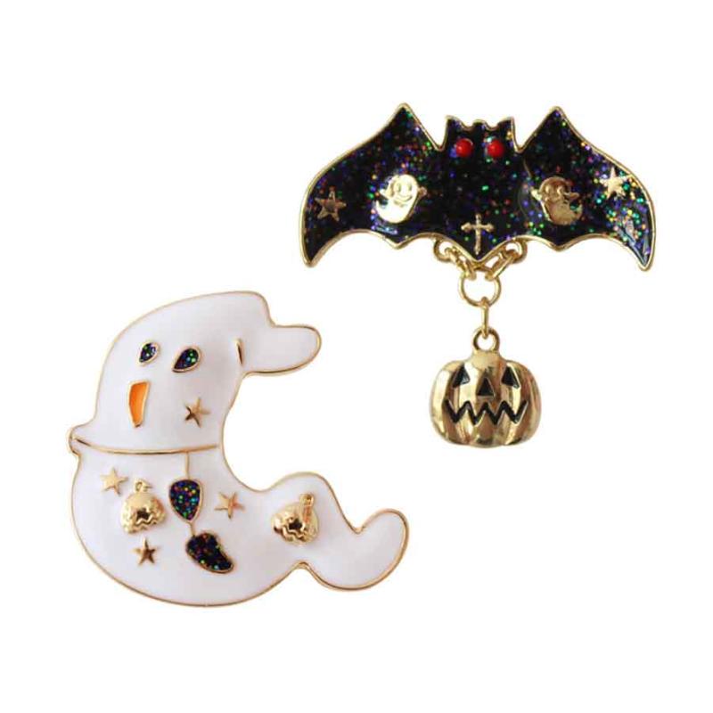 

Pins, Brooches Fashion Halloween Charms Jewelry Cute Enamel Pin Ghost Pumpkin Ban Brooch Set Broches Vintage Crystal For Women Men