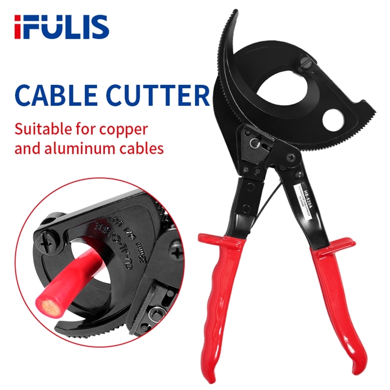 

HS-520A 400mm2 Ratchet Cable Cutter Copper Aluminum Shear Tools Ratcheting Germany Design Wire Cut Cutting Pliers HS-325A 211110