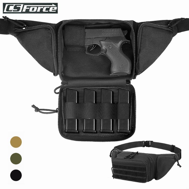 

Stuff Sacks Tactical Waist Bag Concealed Gun Carry Pouch Mag Military Pistol Holster Sling Shoulder Outdoor Hunting Chest, Black