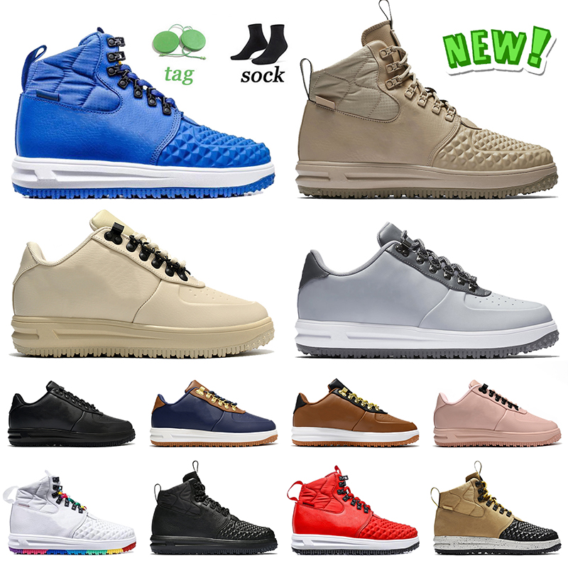 

New Fashion LF1 Duck Boots Mens Women Lunar 1 Duckboot Blue Gold Linen Summit White Wolf Grey Obsidian Pink Triple Black Platform Designer Sneakers Trainers Size 36-47, Particle pink 36-40