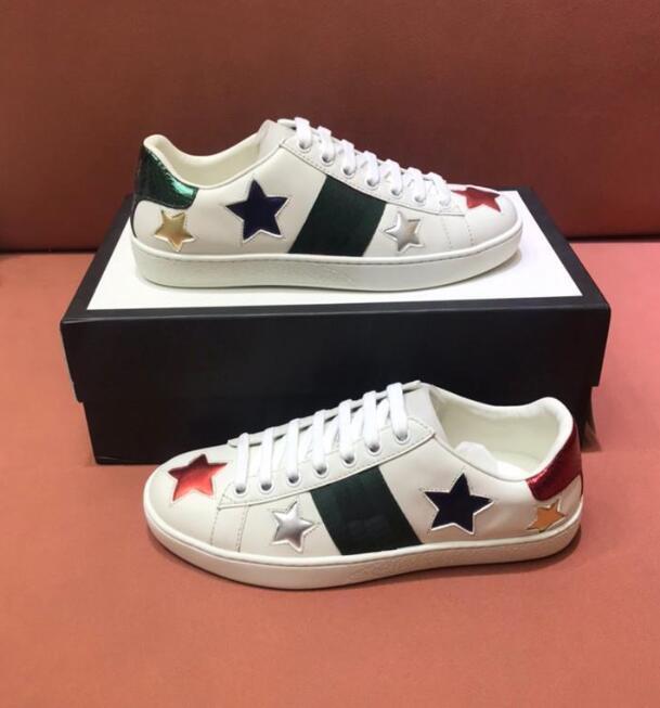 

2021 Summer Men Women Casual Shoes Classic White Stripe Shoe Canvas Splicing Sneakers Animal Embroidery Trainers Size 35-46 With Box, Color 6