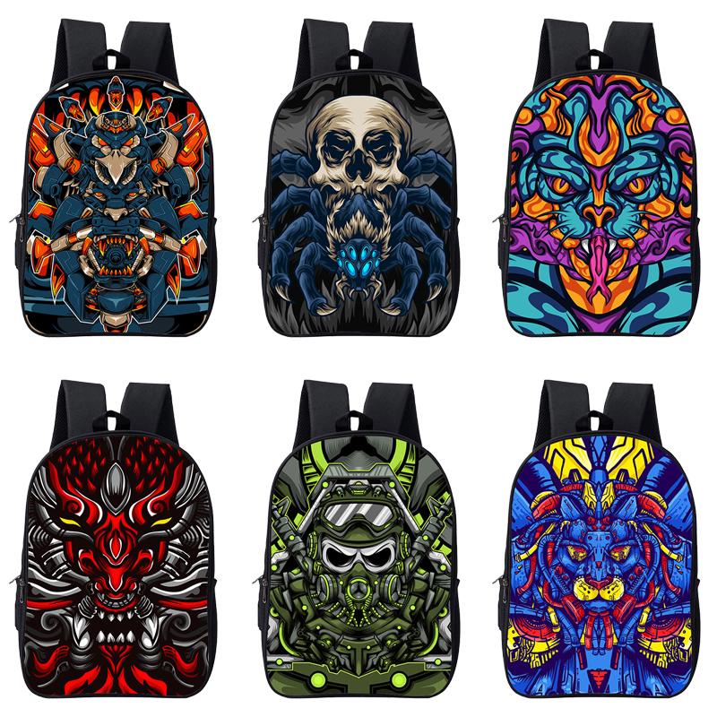 

Backpack 3D Abstraction Animal Tiger Wolf Dragon Terror Skull Ghost Travelbag Boys Waterproof Bag Fashion Cute Kids Schoolbags