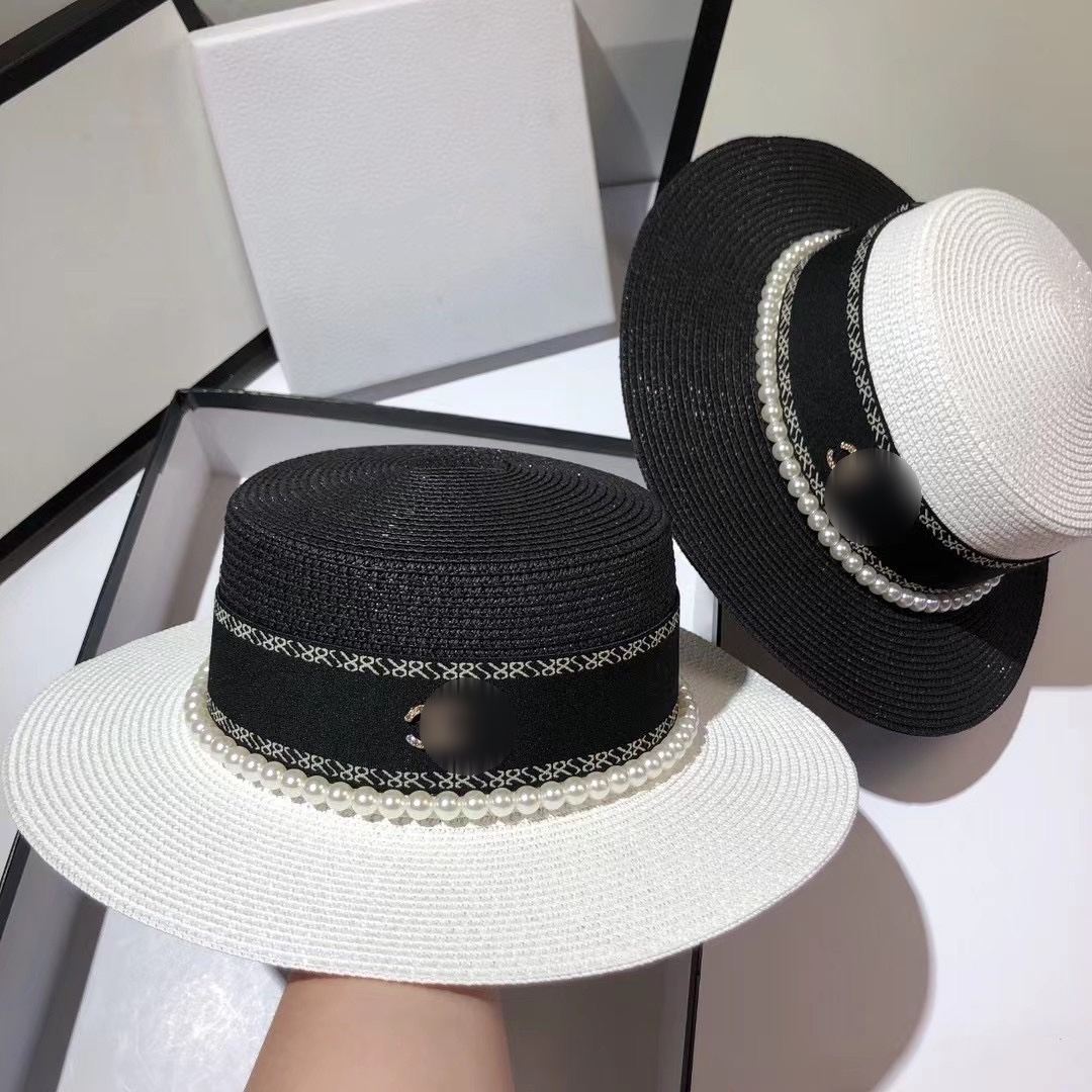 

Fashion women designer bucket hat pearls knitted luxury princess womens designers caps hats beauty sunhat, Black white