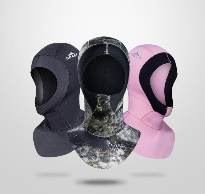 

3mm Neoprene Scuba Diving Hood With Shoulder Spearfishing Equipment Hat Women Men Winter Snorkel Swim Warm Wetsuit Cap Swimming Caps