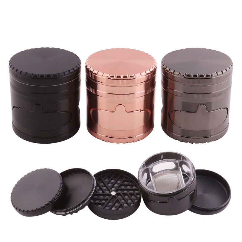 

Smoke grinders herb Hand crank metal 62mm 5 layer tobacco grinder for smoking 3 colors Zicn alloy cnc teeth