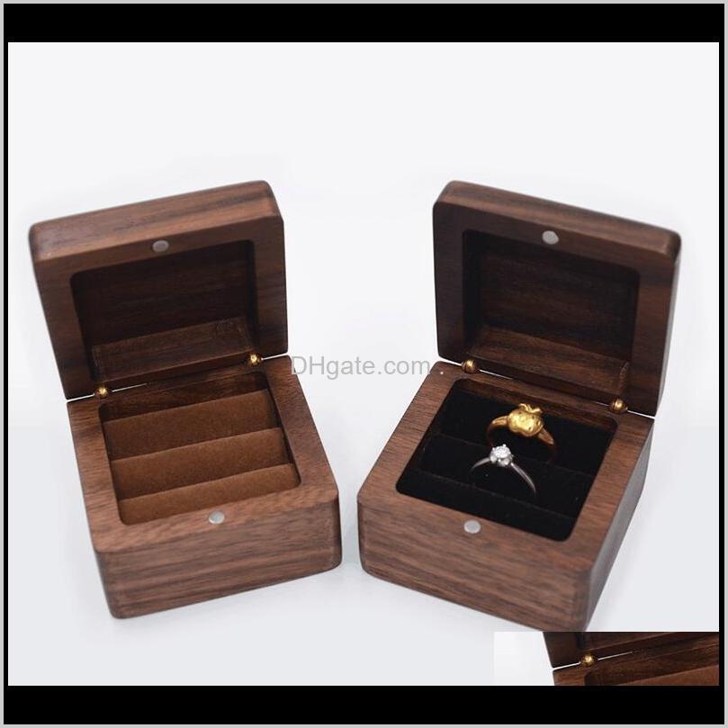 

Jewelry Box Creative Wooden Ring Earring Box Pendant Jewelry Storage Box Black Walnut Earring Case Solid Wood Boxes Wwa191 Lpoy5 B7Fbz