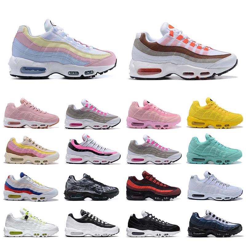 

Men women running shoes 95 OG Neon Triple Black Greedy White ash powder Plant Color mens trainer outdoor sport sneakers, Green 36-40