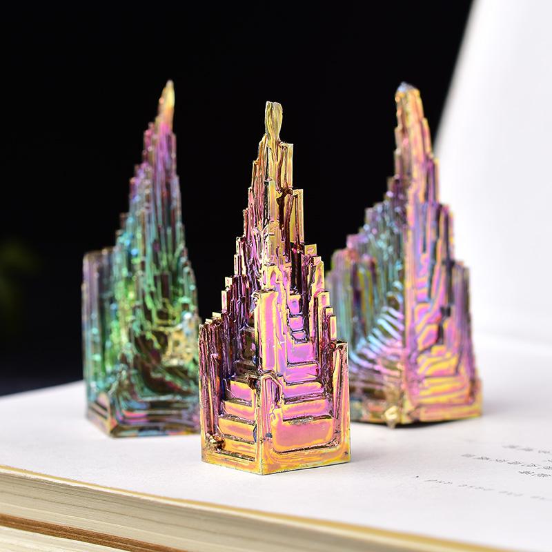 

Decorative Objects & Figurines 100% Natural Metal Quartz Pyramid Bismuth Ore Gemstone Reiki Healing Stone Home Decoration Crystals