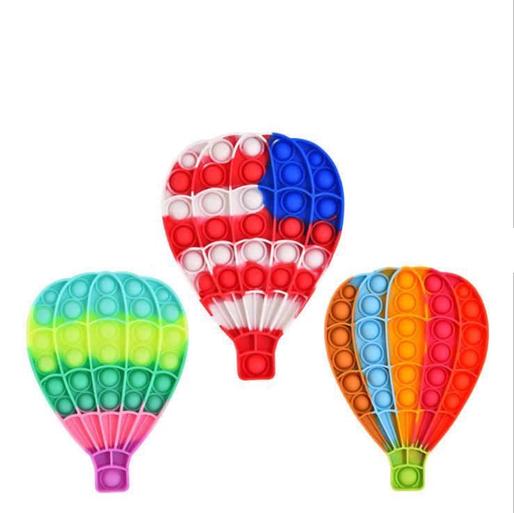 

DHL hot air balloon Push Bubble Fidget Toys Decompression RainbowColor Stress Relief Antistress Squishy Simple Dimple