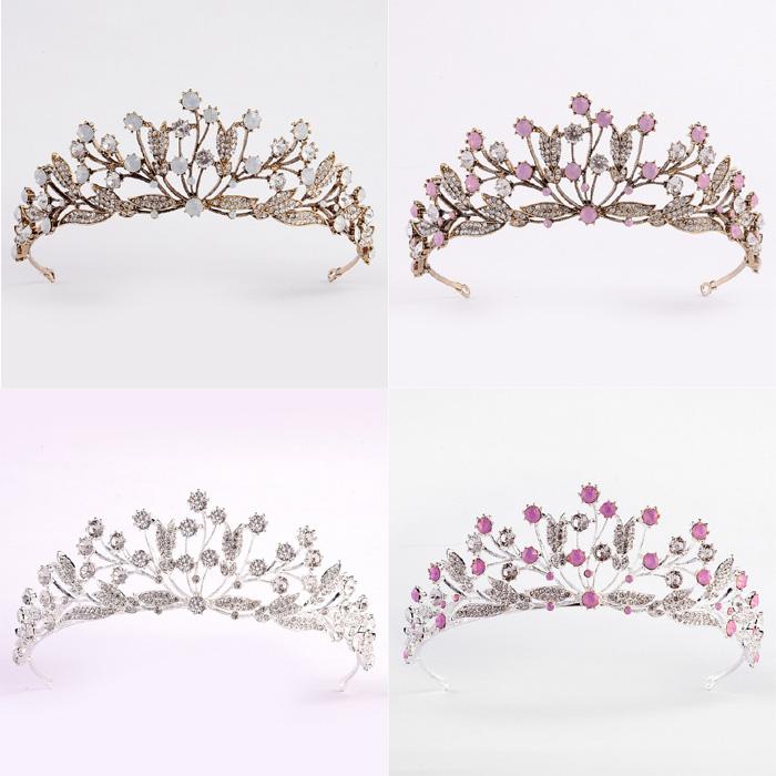 

Hair Clips & Barrettes Vintage Crystal Rhinestone Wedding Crown Bride Tiaras And Headdress Accessories For Women Bridal Headpiece, Golden;silver