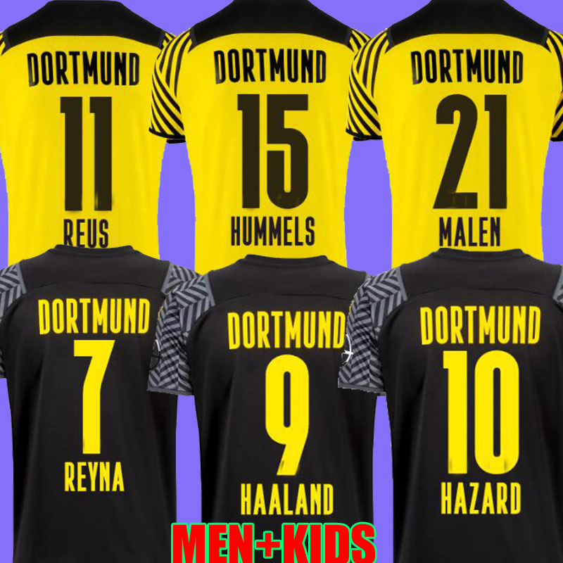 

21 22 HAALAND REUS Malen soccer jerseys home away REYNA 2021 2022 football shirts BRANDT PLSZCZEK BELLINGHAM HUMMELS 110th men kids kit dortmund uniform Borussia, Mash up jersey