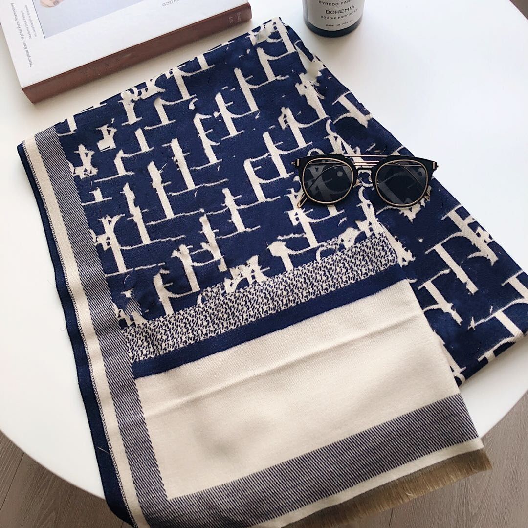 

Fashion wool scarf for men and women cashmere warmer wraps letter design print shawl Haute couture pashmina winter accessories