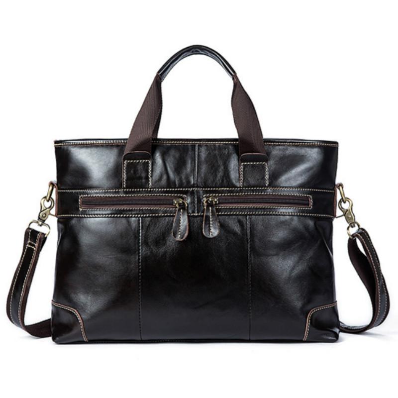 

Genuine Leather Men's Bag Handbag Briefcases Business Men Messenger Natural Cowskin Vintage Laptop Bags Office Briefcase