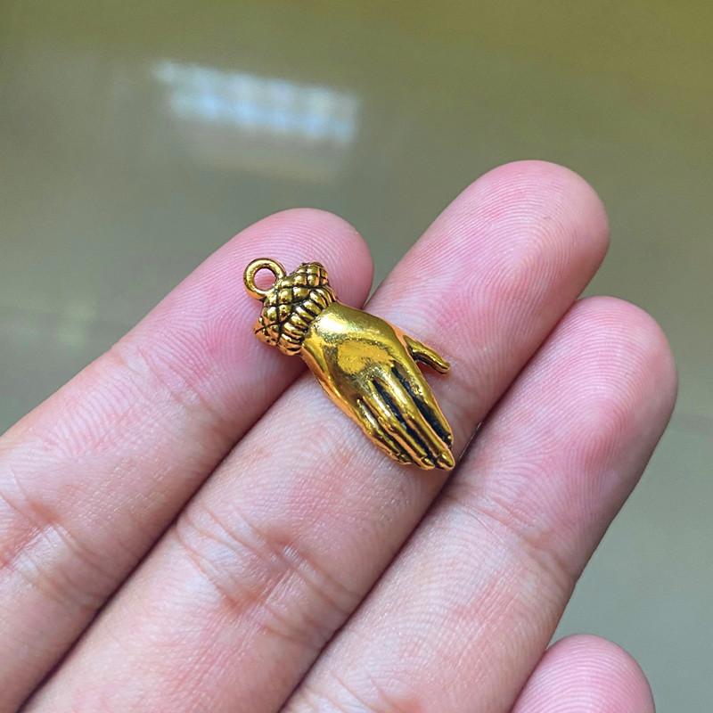 

Charms 18pcs 26x10mm Praying Hands Pendants Antique Gold Tone Jewelry Making DIY Bracelet Necklace Handmade Craft Accessories, Bronze;silver