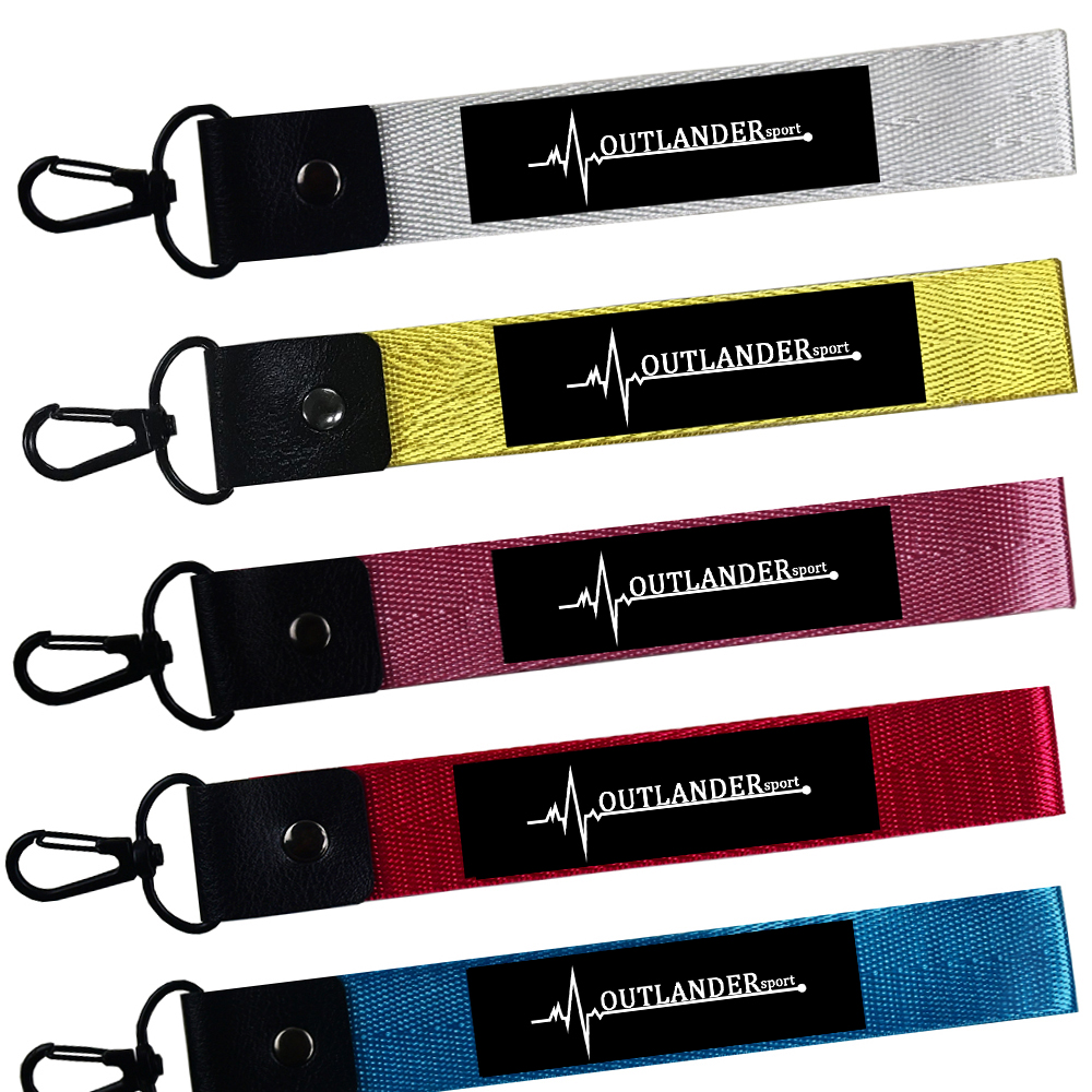 

Car Keychain Keyring keycord Key Straps Phone Lanyards For mitsubishi outlander phev 2014 2008 2019 2007 2016 2010 3 accessories