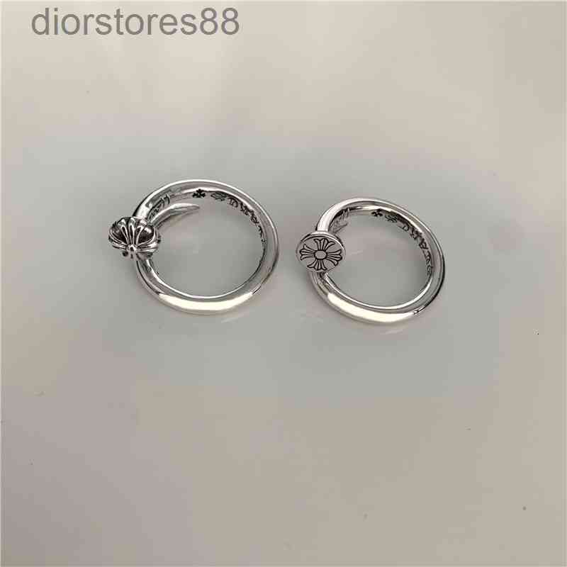 

ring fashion brand ch croquetai silver open cross nail hip hop punk couple