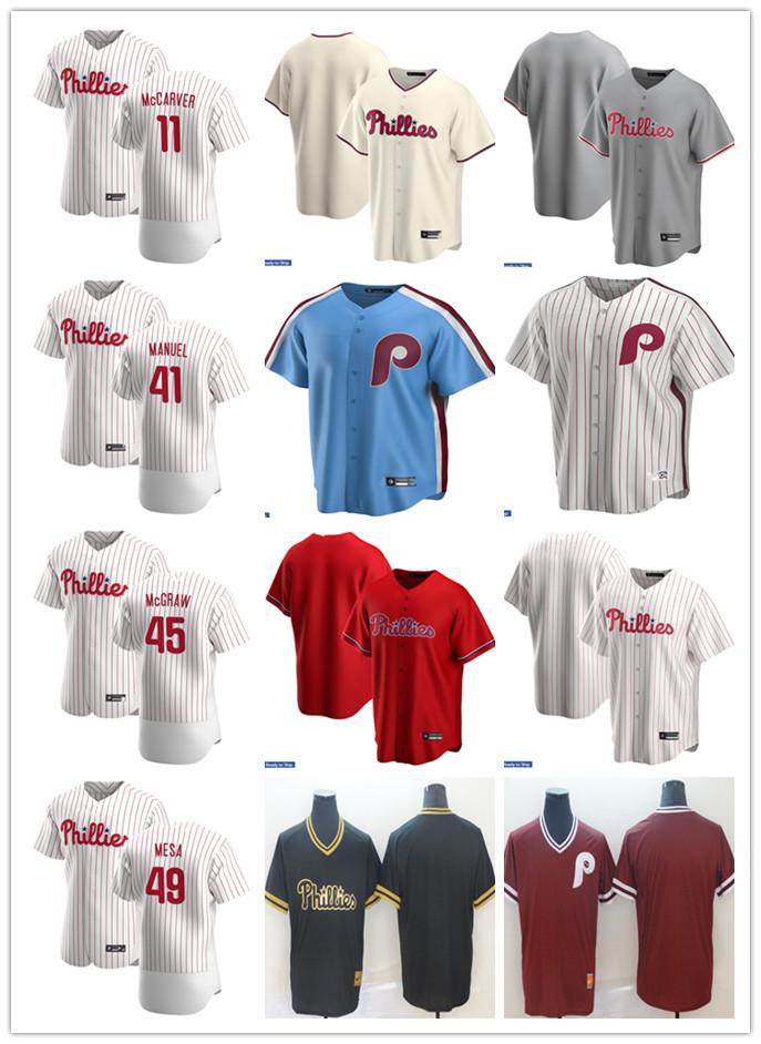 

Men Women Youth Baseball Jersey Philadelphia Phillies 41 Charlie Manuel 11 Tim McCarver 45 Tug McGraw 49 Jose Mesa Custom Blank, Blue;black