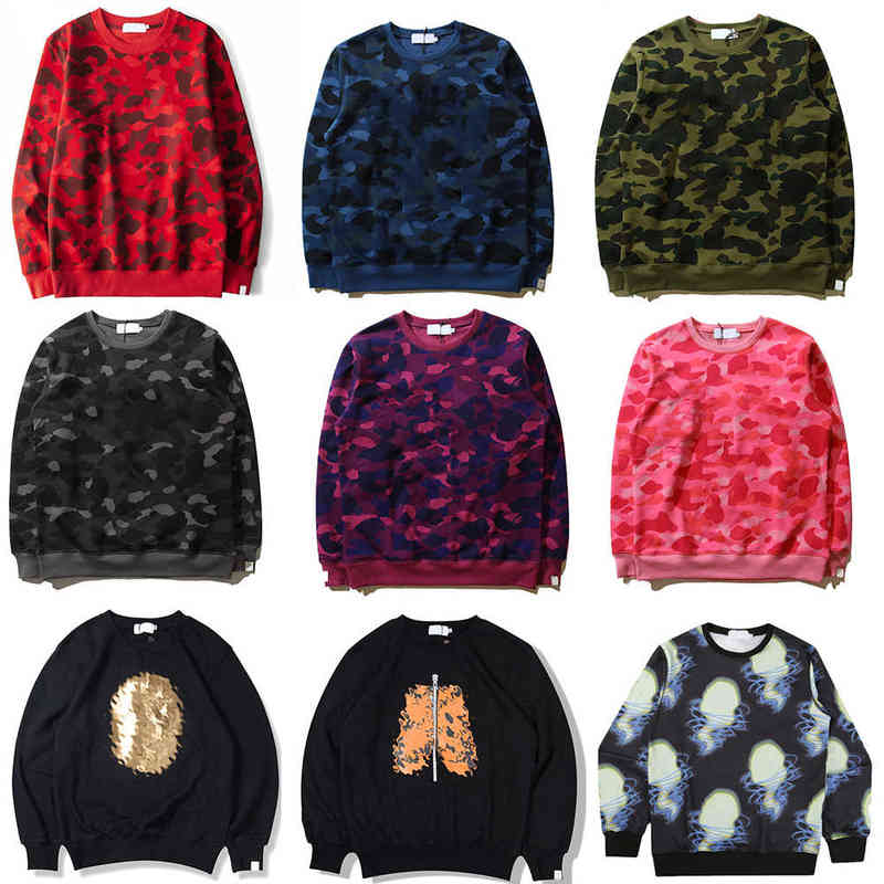

Designer a bathing ape cardigan hoodie men hoodies women Sweatshirt man Camouflage Sweatshirts clothes Embroidered print pullover clothing, L need look other product