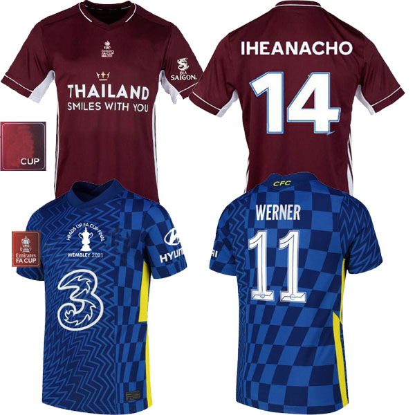 

2021 Leicester HEADS UP FA CUP FINAL WEMBLEY soccer jerseyS away red HAVERTZ football shirt CITY KANTE PULISIC WERNER 20 21 22 jersey shirts special, 2021 sporting kansas city home