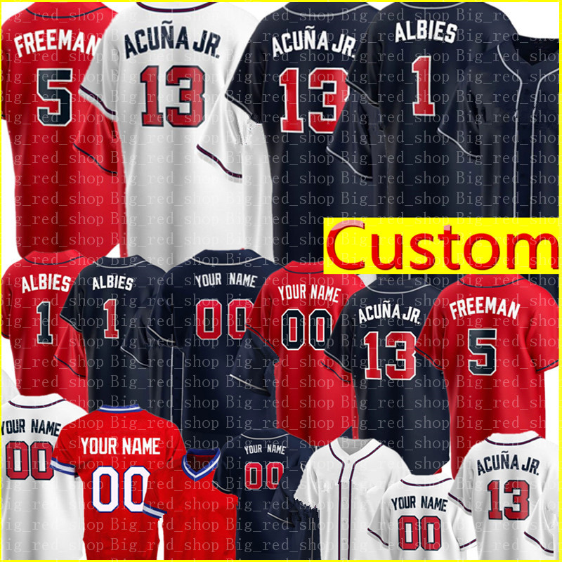 

Atlanta 13 Ronald Acuna Jr. Jersey 5 Freddie Freeman 10 Chipper Jones Dansby Swanson Ozzie Albies Baseball Jerseys Fred McGriff John Smoltz Dale Murphy Custom 2021, Men cool base {m-xxxl} yiongshi
