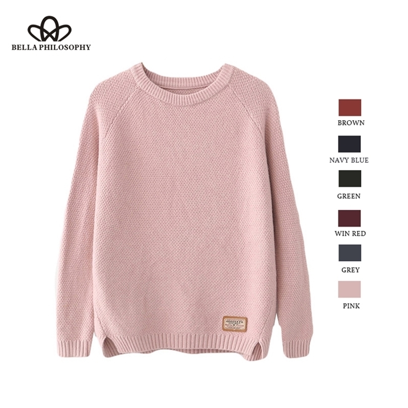 

Bella Feminina Autumn Winter Harajuku Women Sweater women Pullovers Casual Split Korean Knitwear plus size jumper 211018, Green