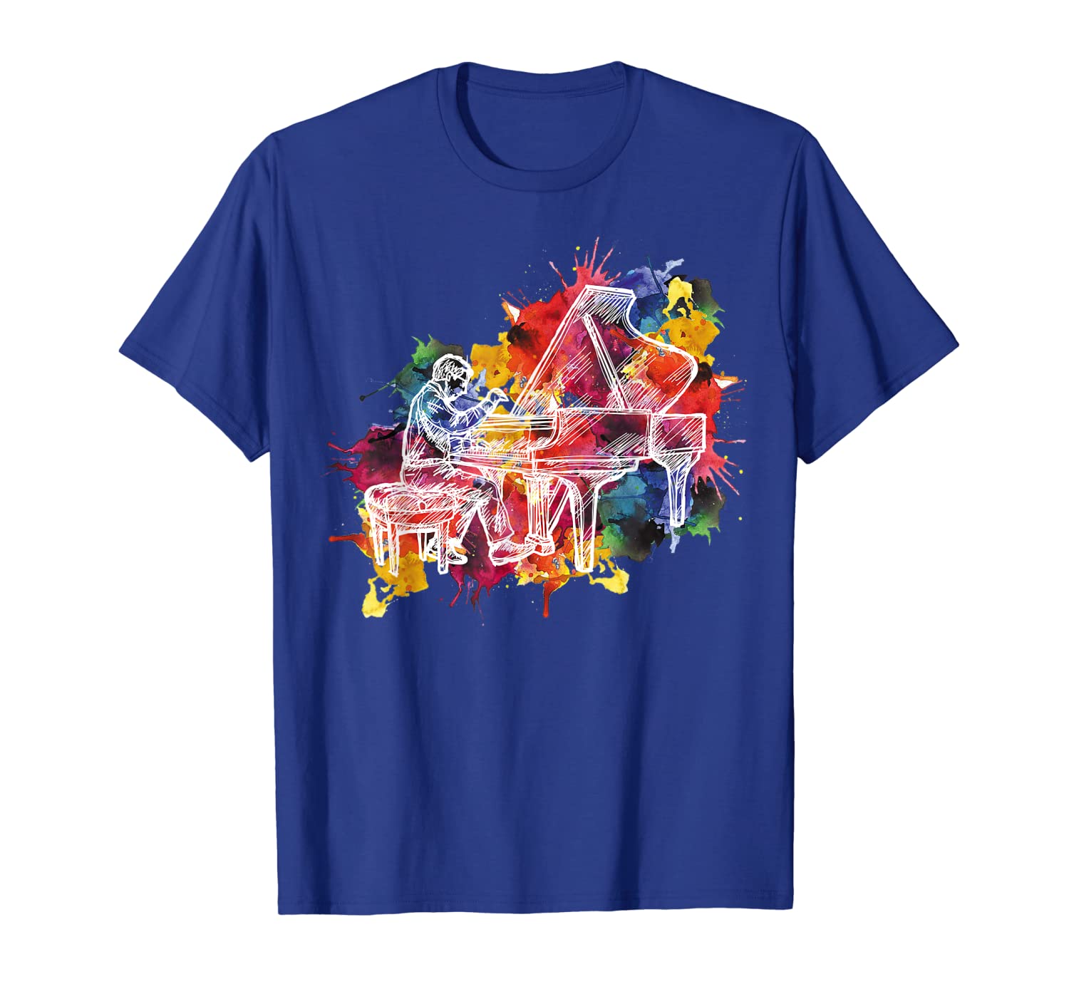 

Piano T-Shirt Pianist Tshirt Musician Tee Gift Instrument A, White;black