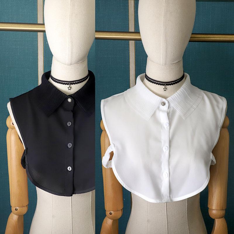 

Bow Ties Female Black White Shirt Fake Collar For Women Suits Sweater Blouse Ladies False Collars Lapel Detachable, Black;gray