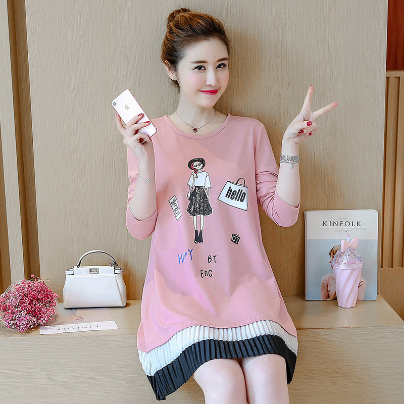 Maternity dress Autumn Winter Maternity Clothes for Casual Pregnant Pregnancy Woman Long Sleeve es Vestidos Clothing Plus Size-image-673735014