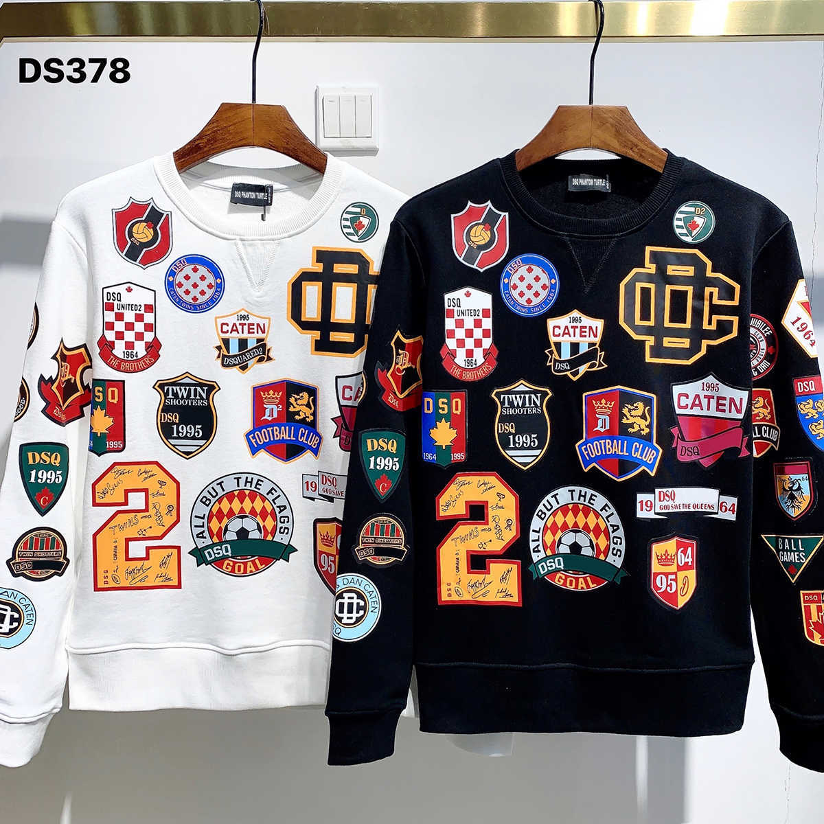 

DSQ PHANTOM TURTLE Hoody New Mens Designer Hoodies Italy fashion Sweatshirts Autumn Print DSQ Hoodie Male Top Quality 100% Cotton Tops 03219, White