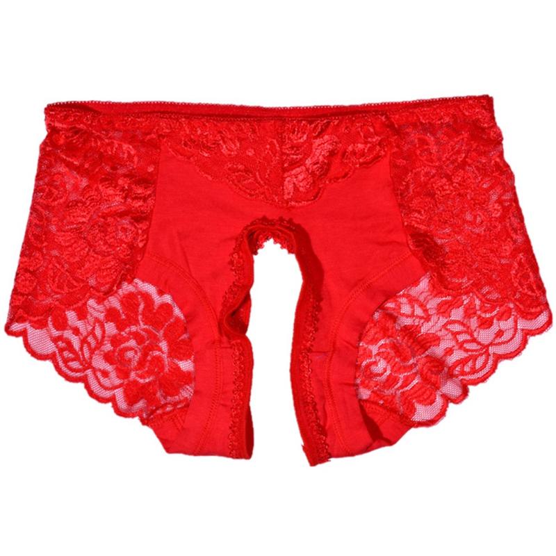 

Women's Panties Women Mid-waist Lace Panties, Transparent And Seamless Large Size Hip Briefs Cotton Crotch Ladies Plus Loose Sexy, Black;pink