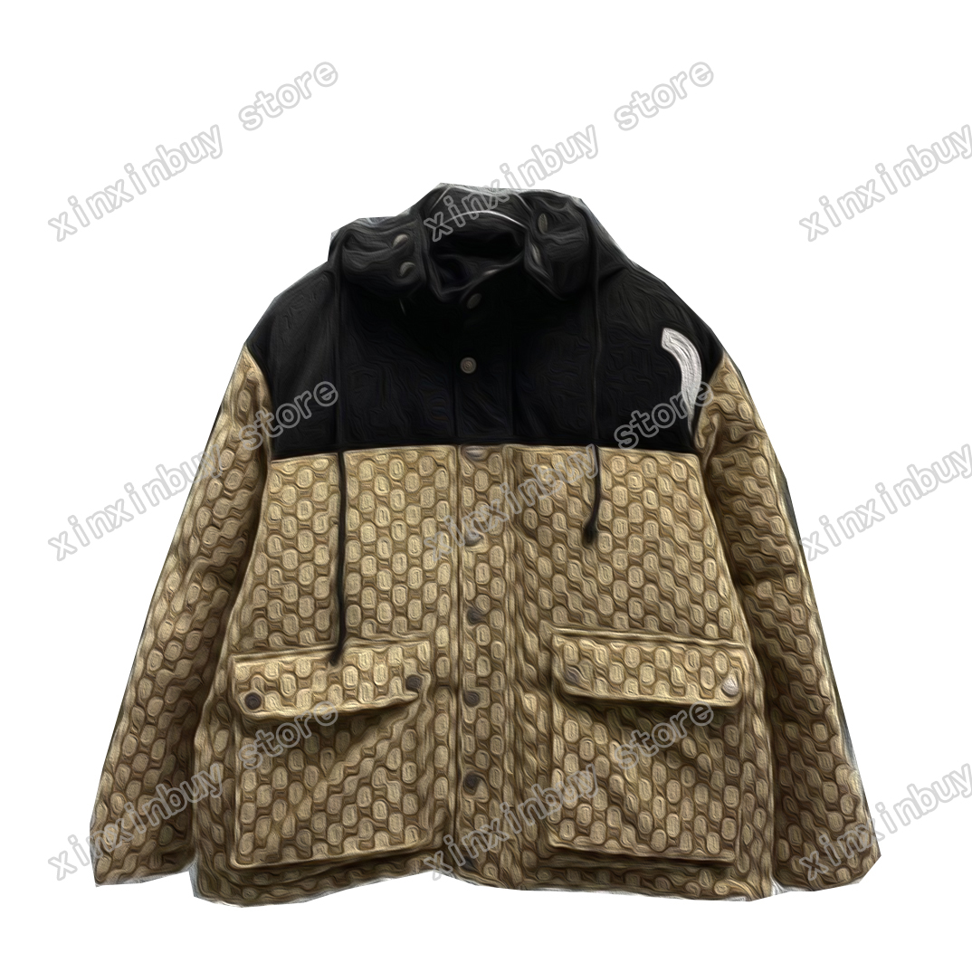

21ss Autumn Sportwear men women designers Down Parkas Hooded Double letter Jacquard fabric clothes Coats Outerwear Clothing khaki green blue M-2XL