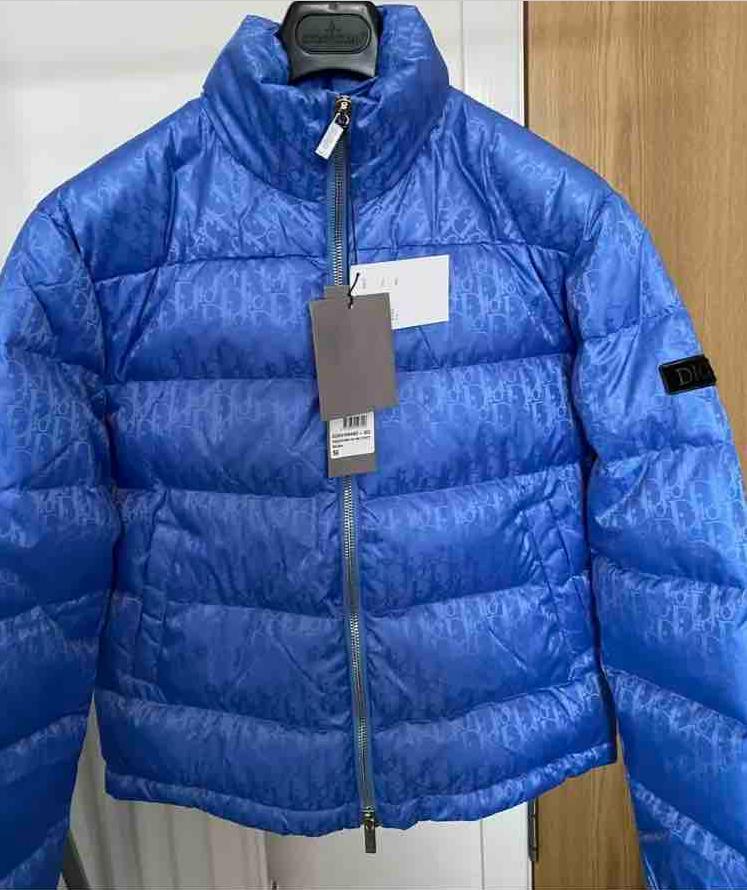 

Men Down Puffer Jacket Oblique Letter Appliques Designer Male Warm Double Zipper Outwear Fashion Gentlemen Stand Collar Winter Coat, Black