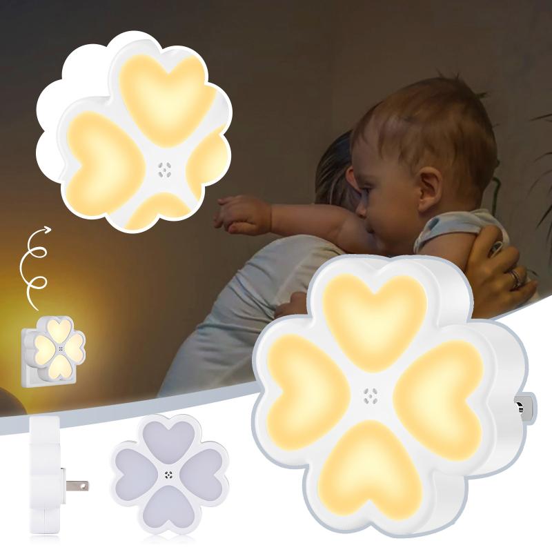 

Night Lights Led Light Plug-in Flower Type Home Sensitive Response 2 Pcs Lamp For Kitchen Cabinet Wardrobe