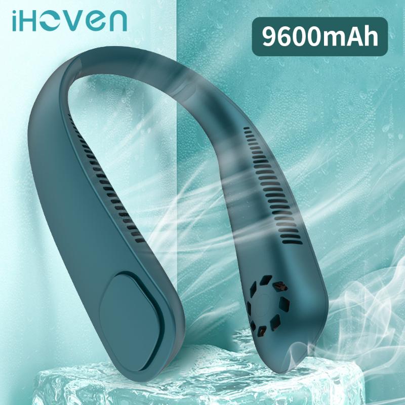 

IHoven Neck Fan Portable Bladeless Rechargeable 9600mAh Sport Hanging Fans For Home Outdoor Air Cooler Ventilador Electric