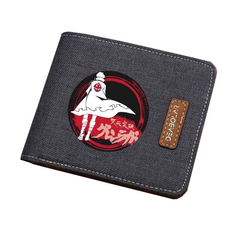 

Game Tengen Toppa Gurren Lagann Wallet Men Women Canvas Short Money Bag Teenagers Slim Card Dollar Price Coin Purse Wallets, Red;black