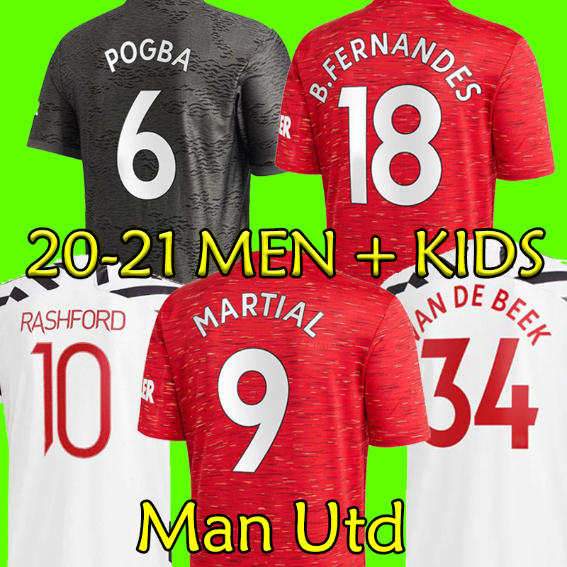 

2021 thailand utd soccer jerseys cavanivan de beek b.fernandes rashford football shirt 20 21 man + kids kit HUMANRACE fourth united, Black;yellow