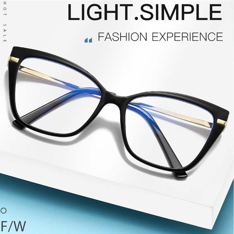 

Sunglasses Anti Blue Light Radiation Glasses For Women Cat Eye Optical Frames Ladies Fashion Computer Eyeglasses Trends Office