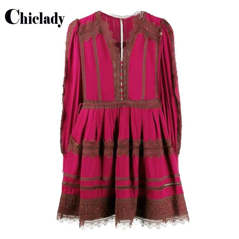 

Casual Dresses CHICLADY 2021 Autumn Arrival Plaid High Qulity Red Party A-line Lace Ruched Sexy Dress Femma Elegant Ladies Dinner, Black
