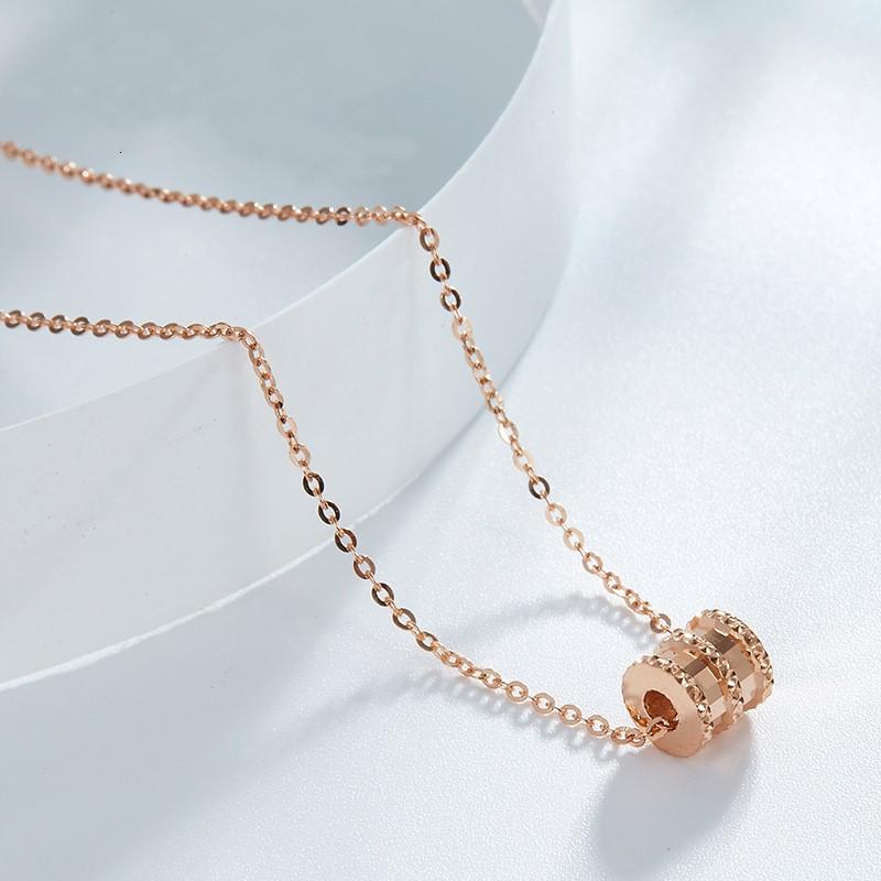 Pendant Necklaces S925 Sterling Small Waist Necklace Female Rose Gold Spring Fashion Jewelry Women-image-709030278