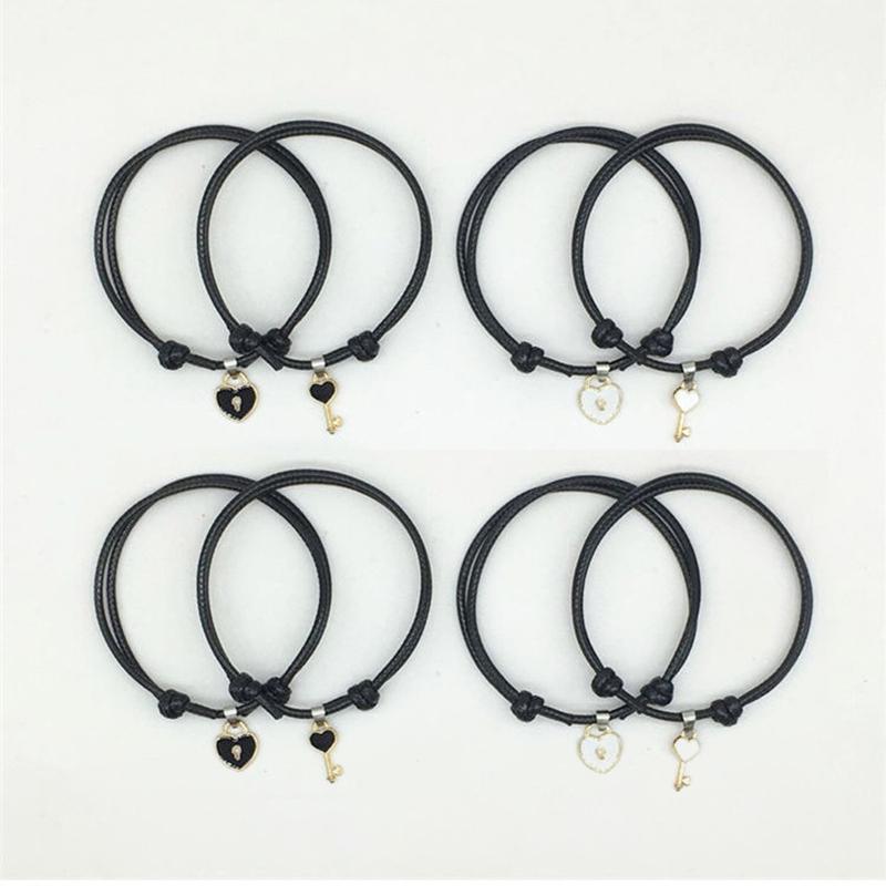 

Link, Chain A Pair Of Simple Couple Bracelet Key Love Lock Jewelry
