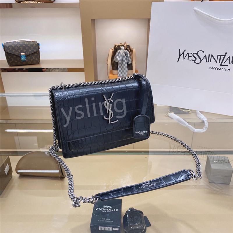 

YB2 Yves&#132Saint&#132laurent YSLbags Women Fashion Crocodile Chain Genuine Leather luxury Shoulder Bag Crossbody Designer brand hand