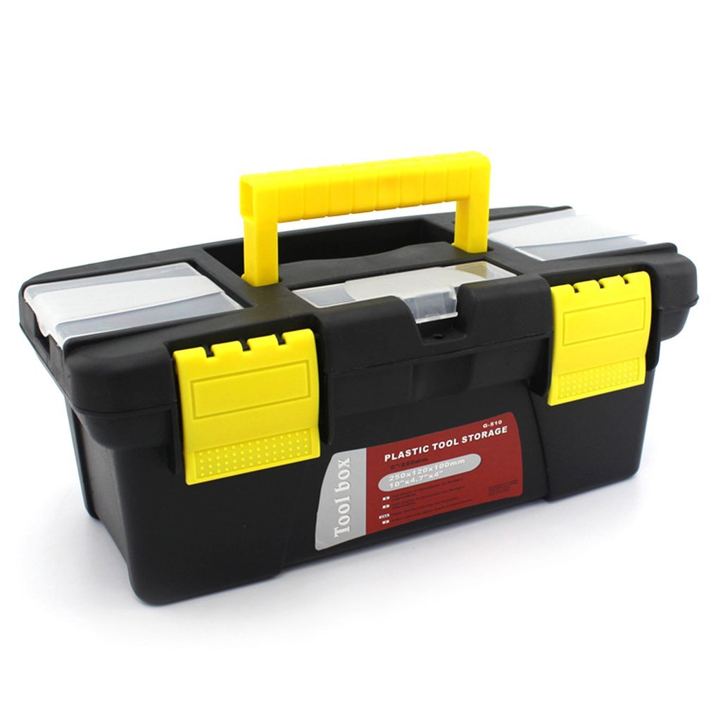 Large format Portable Plastic Hardware Toolbox Home Multifunctional Maintenance Toolbox Car Storage Box Anti-Val Box Tool Case-image-692390556