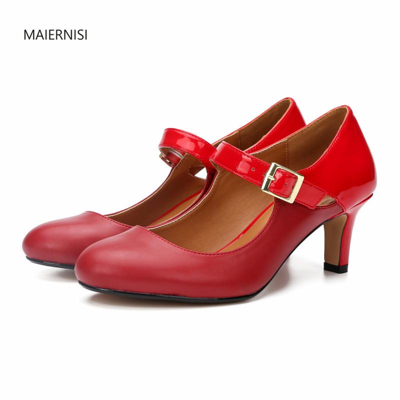 

Pattern Shoes Woman Princess Ladies High Heels Quality Extra Fashion Net Red 6cm Thin 6-16 17 MAIERN Dress, Black