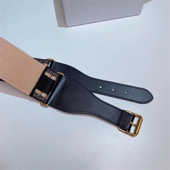 

Vip best quality 6.5 cm embroidered canvas with genuine leather gold pin buckle women belt with box women designers belts designer belts 01, Belt same the photo