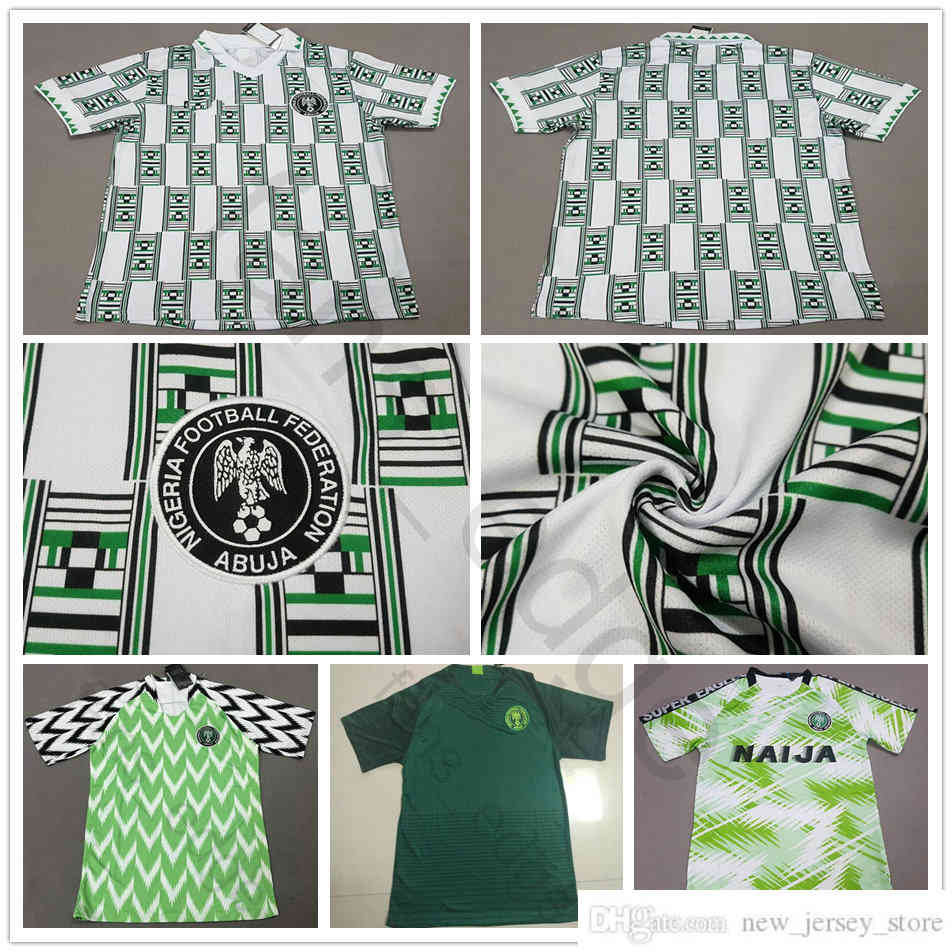 

1994 World Cup Classic Vintage Retro Soccer Jerseys IHEANACHO SHEHU NDIDI STARBOY Custom 94 Home green football Shirts -XL uniform, As picture