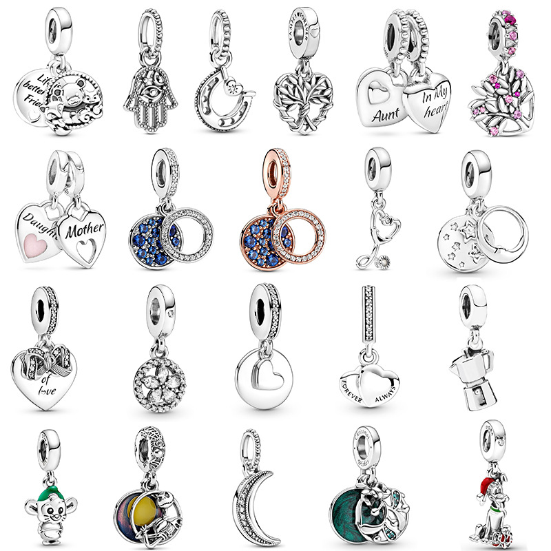 

925 Sterling Silver snowflake Hamsa Hand unicorn fox star Beads Charm Fit Original Pandora Bracelet Bangle Jewelry Gift 510 B3